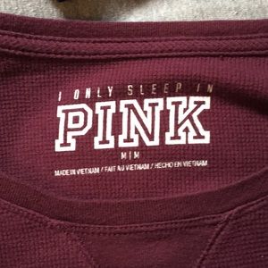 Long sleeve burgundy sleep shirt